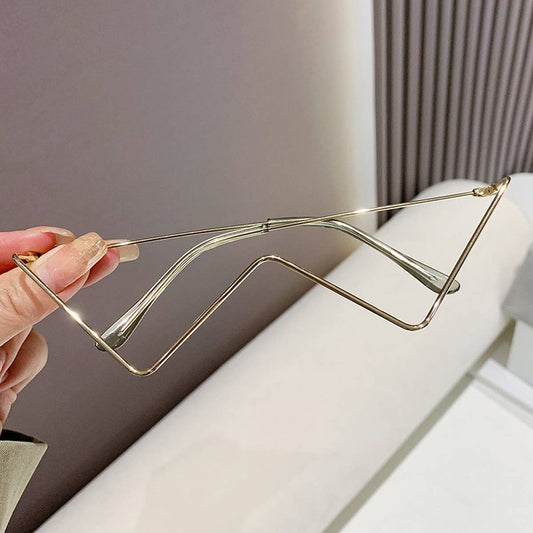 HALF RIMLESS METAL CHAIN GLASSES FRAME
