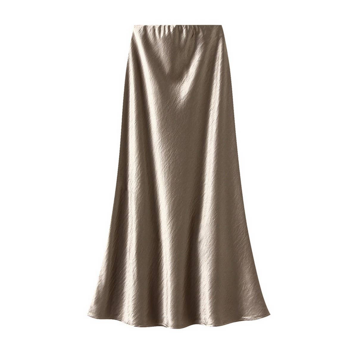 Satin Fishtail Midi Skirt with Slimming Fit