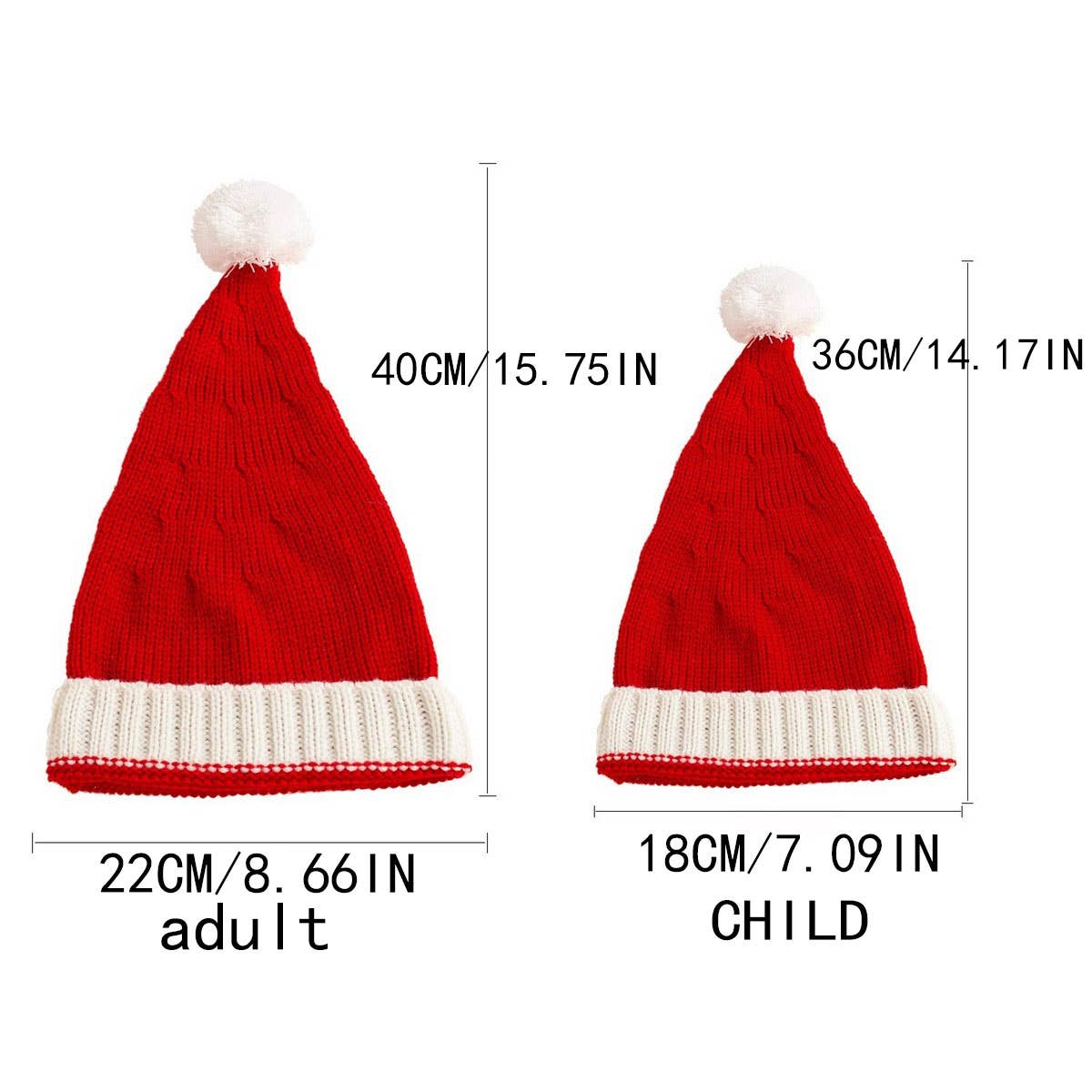 CWAH04561_CHRISTMAS KNIT HAT RED WINTER WARM BEANIE