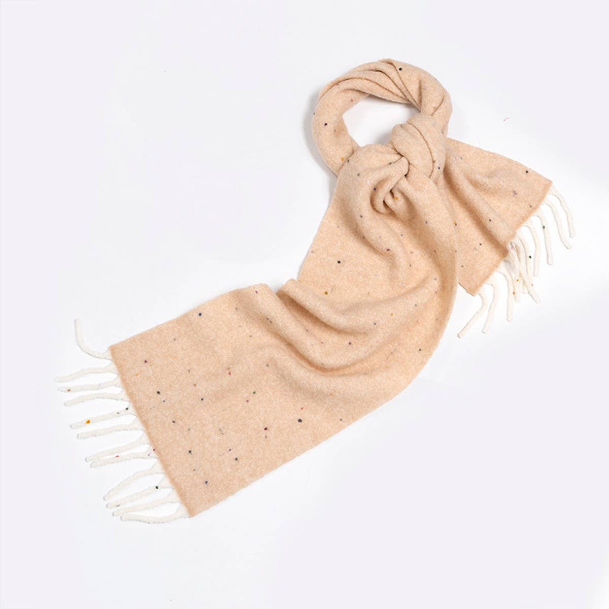 50% Wool Blend Speckled Yarn Scarf - Winter Cozy_CWASC2372