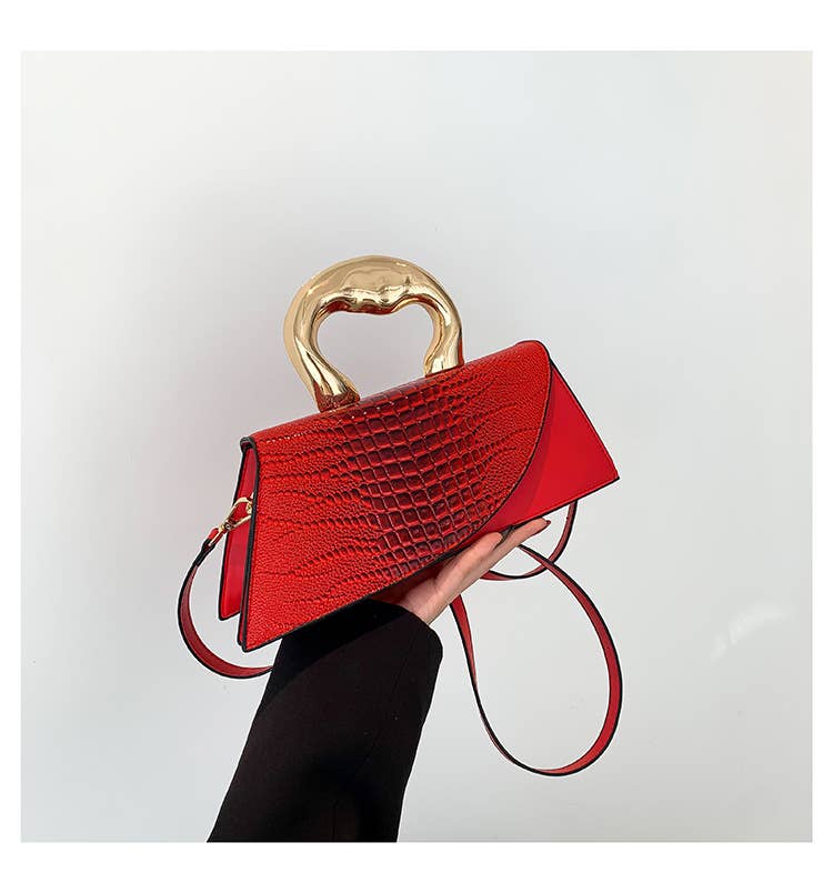 Stone-patterned retro crossbody small square bag