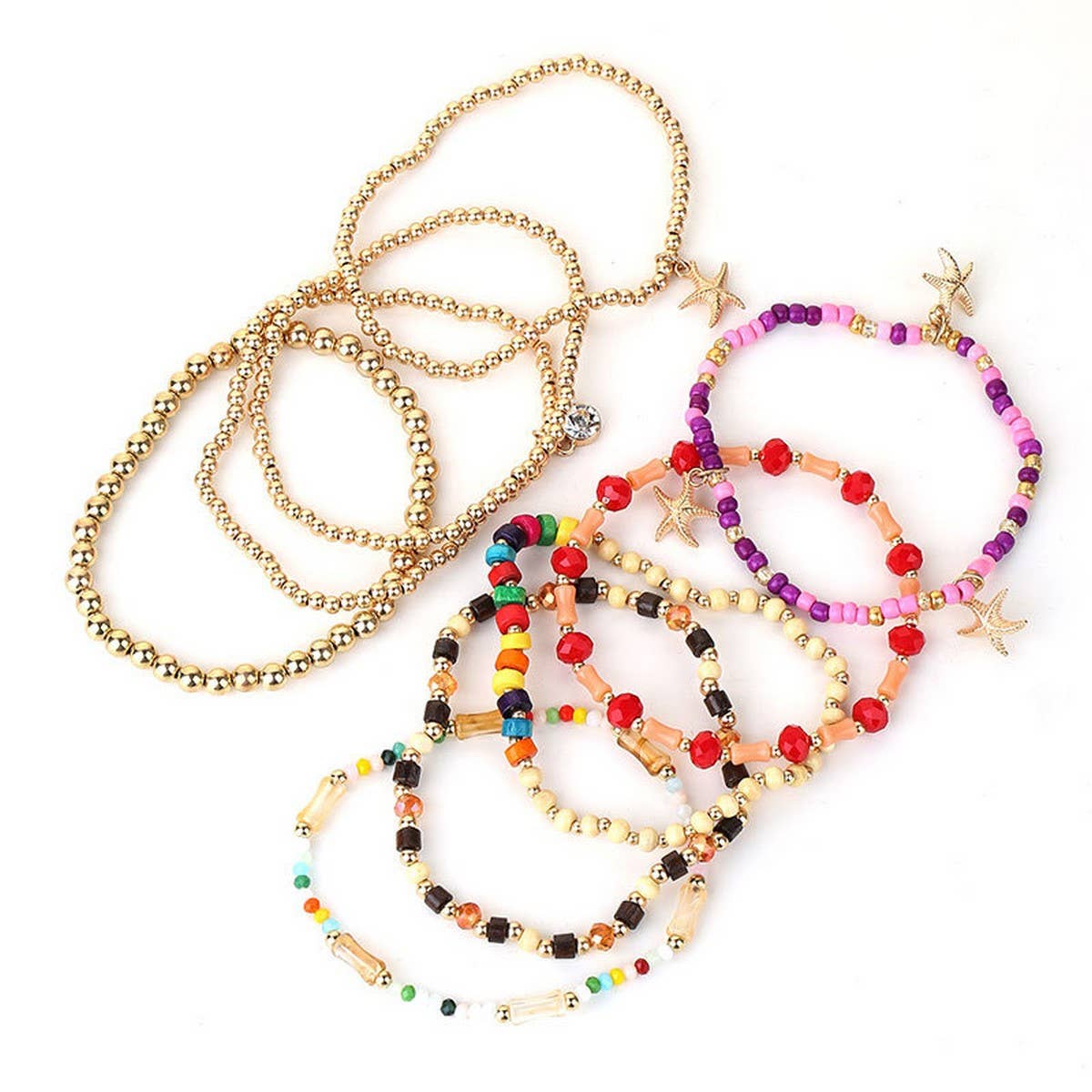 Starfish Beach Anklet Set ??Summer Boho Style_CWMM6342