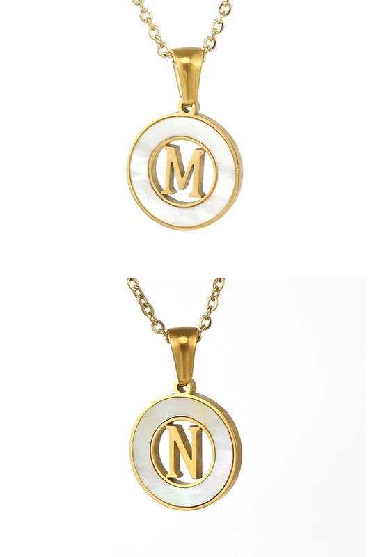 A-Z ALPHABET INITIALS PENDANT NECKLACE_CWAJE222