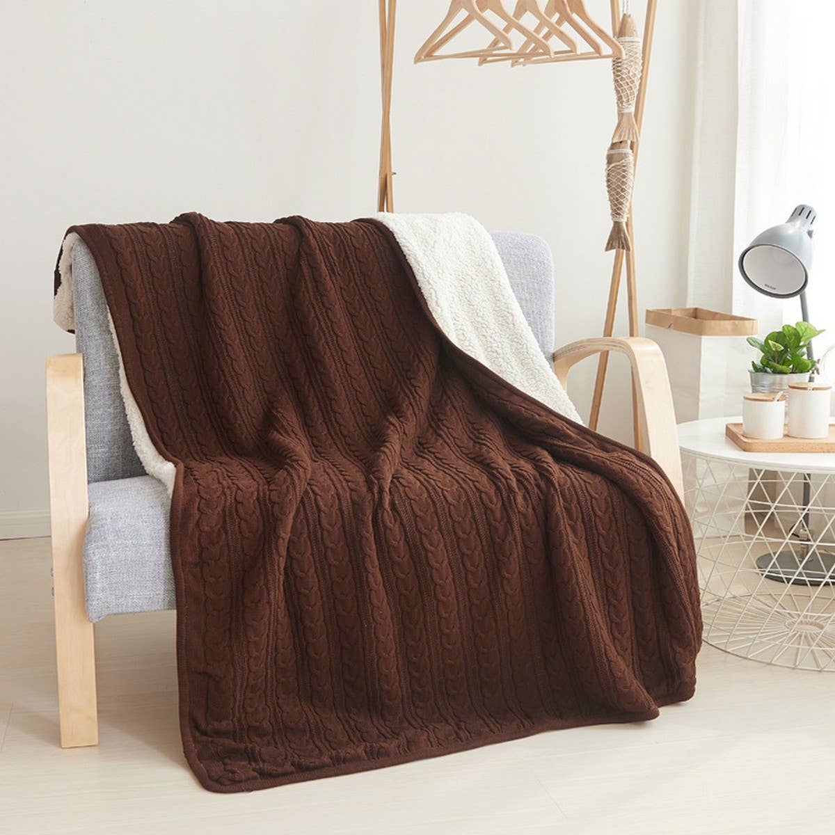 SOLID COLOR PLUSH KNITTED WOOL THROW BLANKET_CWMM2366
