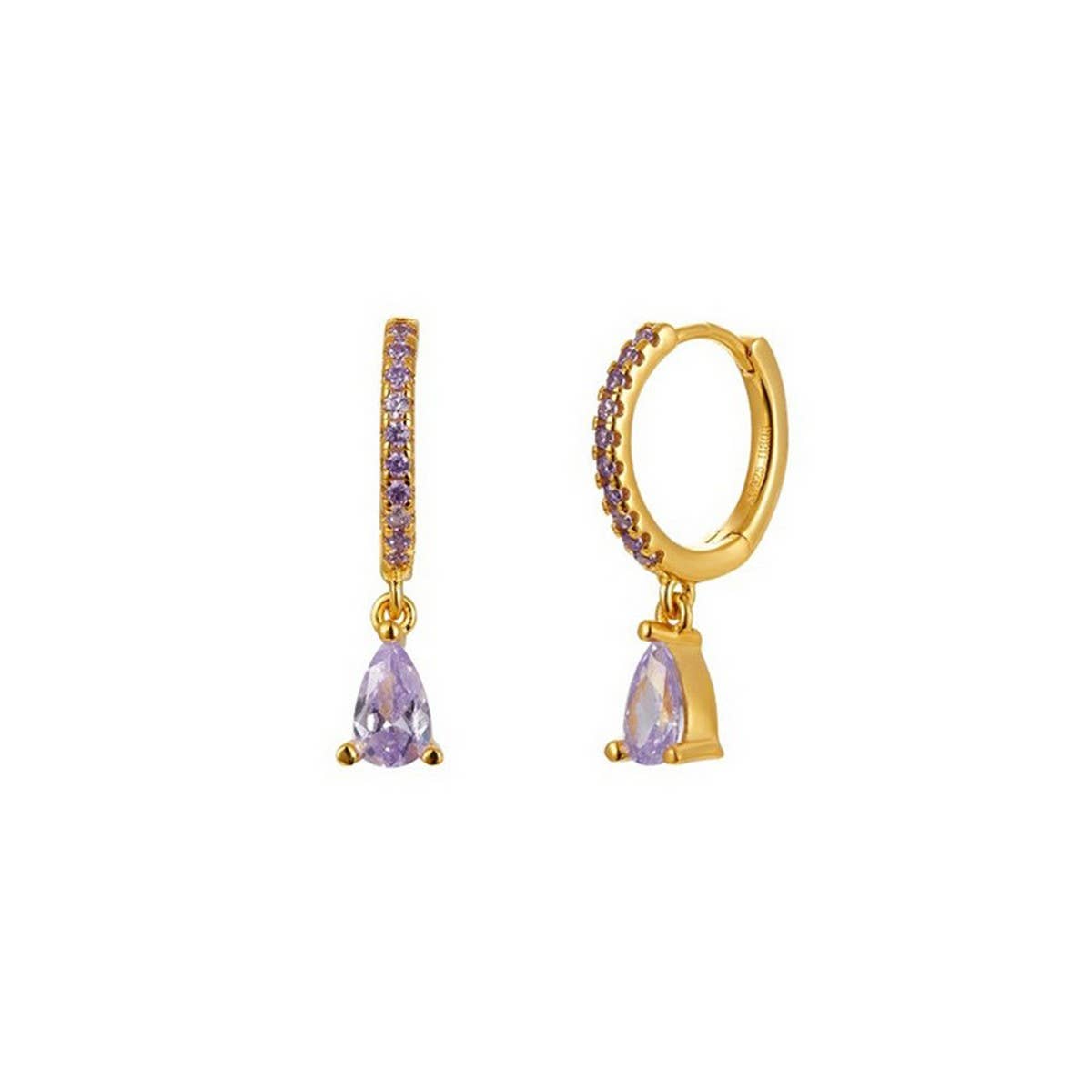 LIGHT LUXURY TEARDROP DIAMOND FRENCH EARRINGS