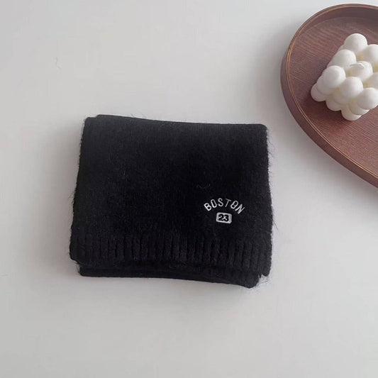 Embroidered Wool Scarf for Kids - Winter Warmth