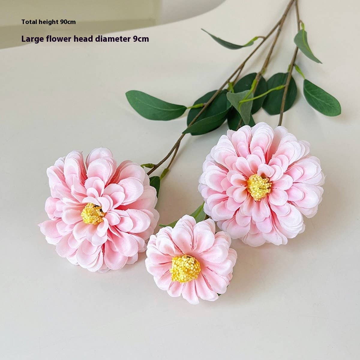 Faux Long-Stem Marigold Peony Flower for Decor