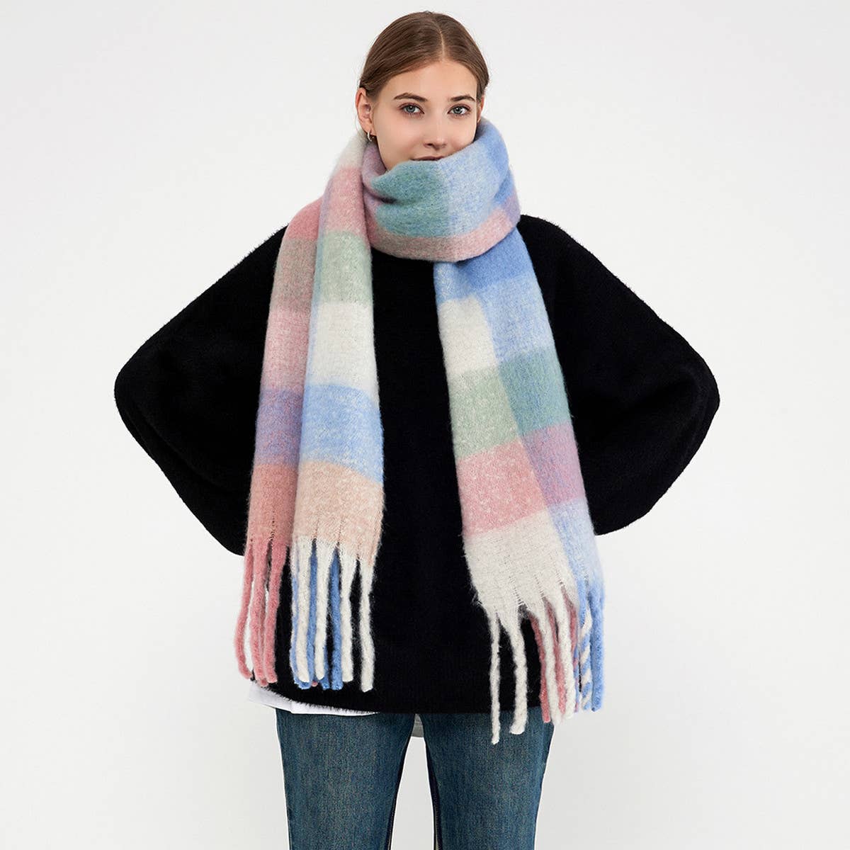 New Plaid Tassel Scarf for Women - Winter Warmth