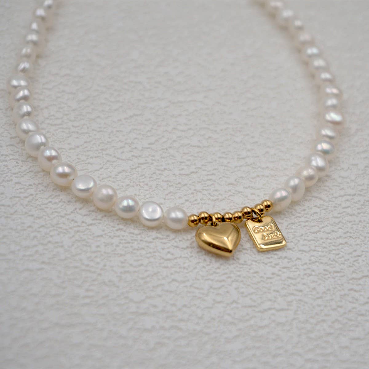 NEW GOOD LUCK BRAND PEARL CLAVICLE NECKLACE