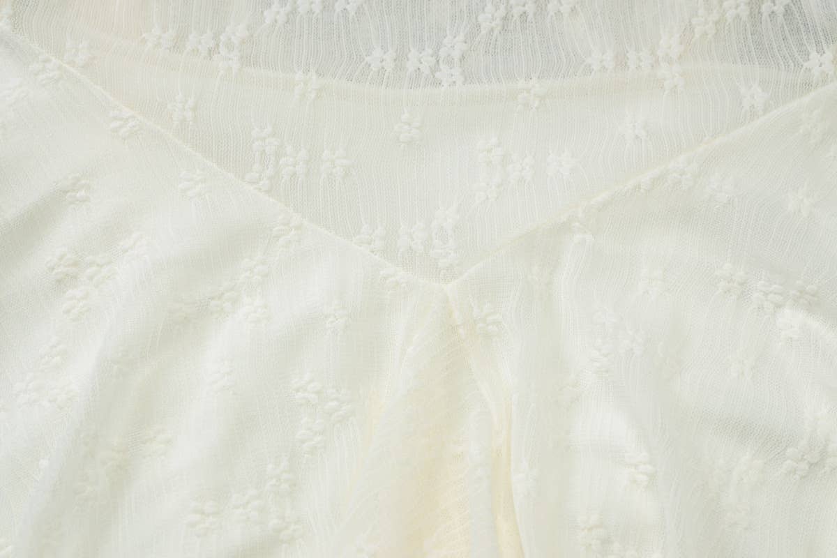 Lace slightly sheer off-the-neck backless dress