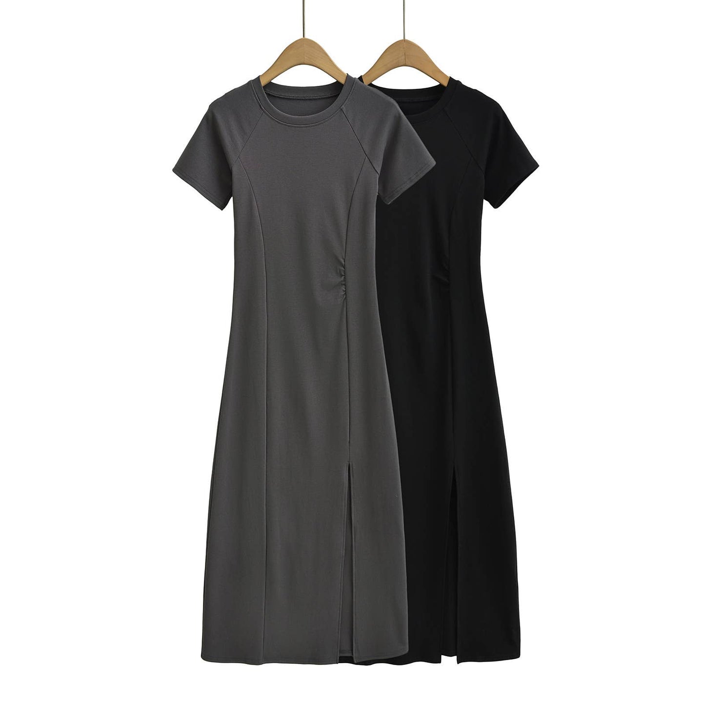 TWIST PLEATED DESIGN TEMPERAMENT SIDE SLIT SKIRT