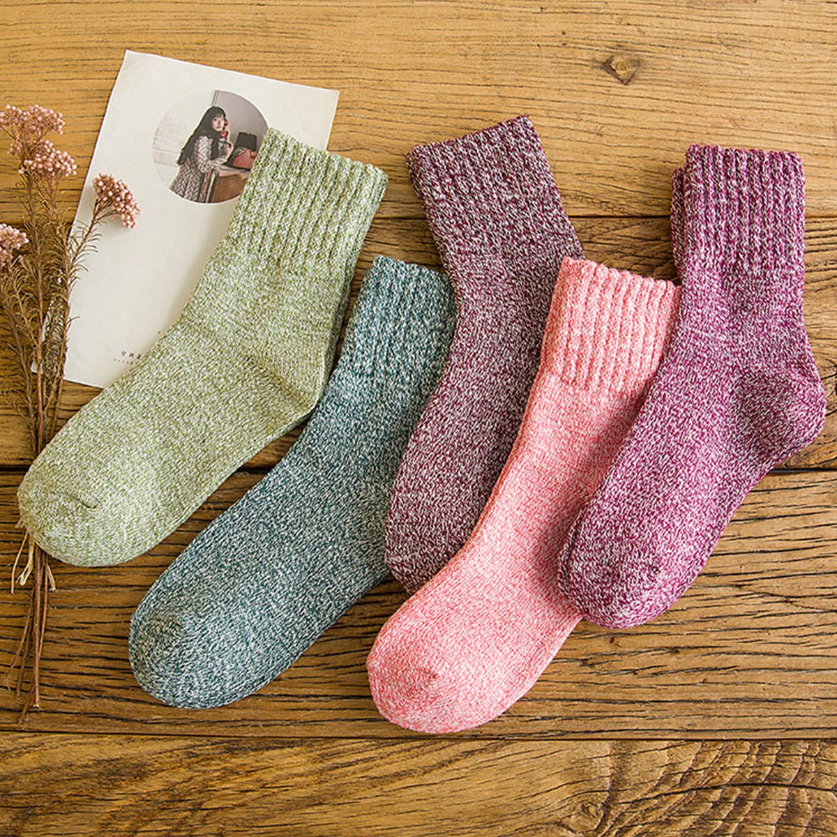 5PCS/SET THICK THREAD IMITATION WOOL SOCKS_CWMS0279