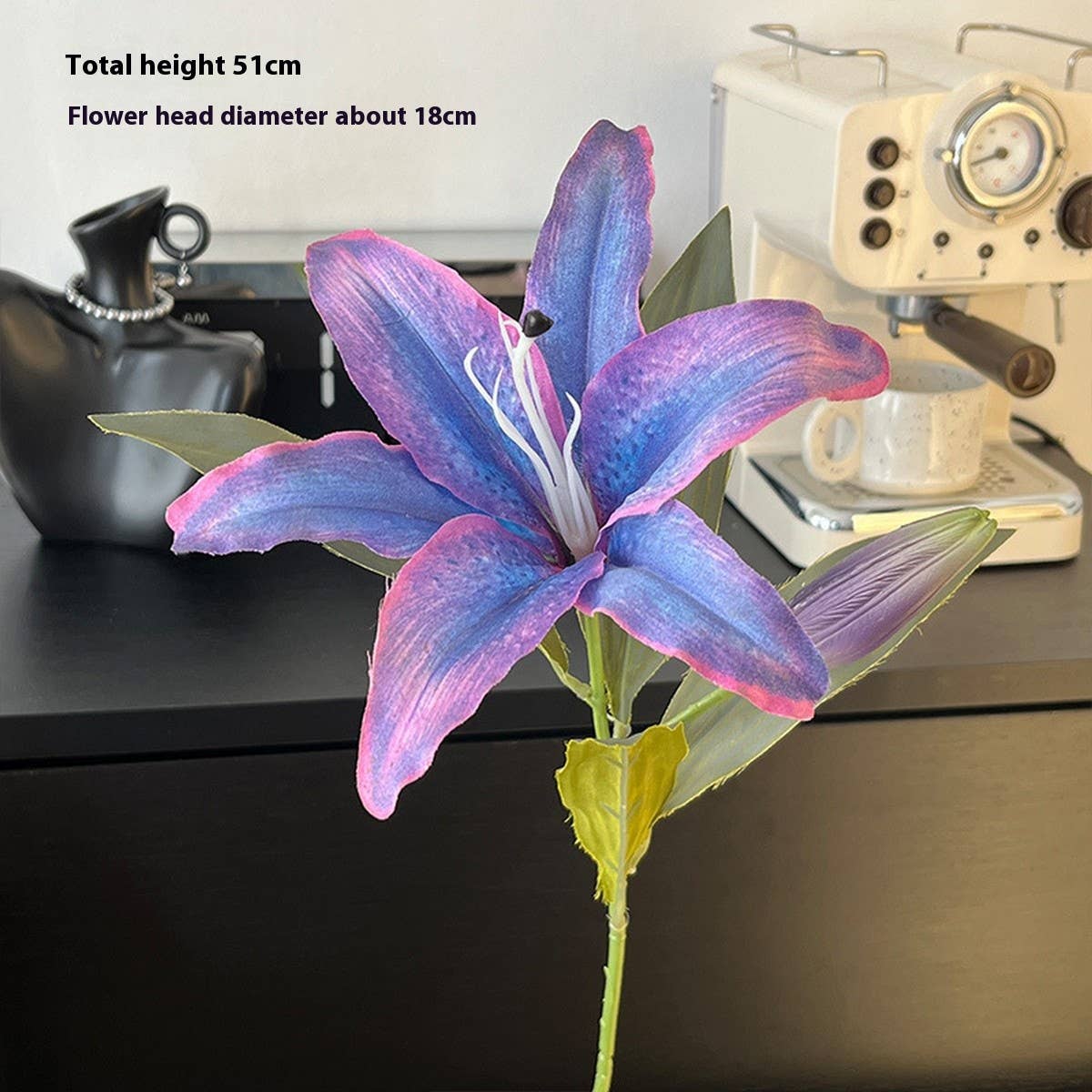 Vintage Autumn Artificial Lily with Bud and Bloom