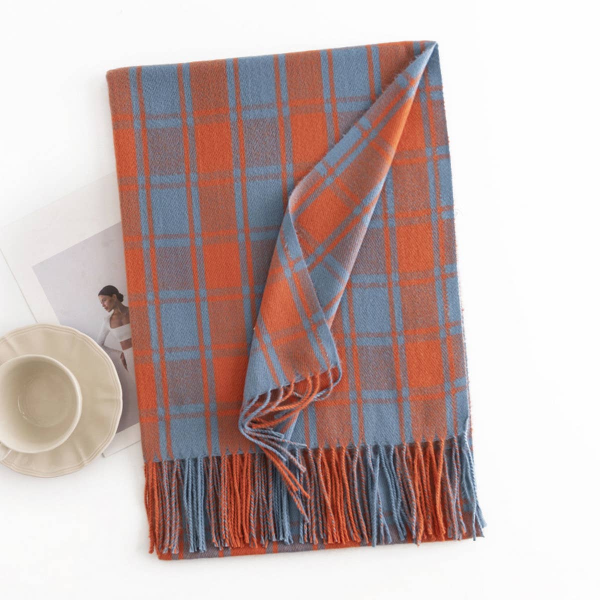 WOMEN CASUAL WARM PLAID SCARF