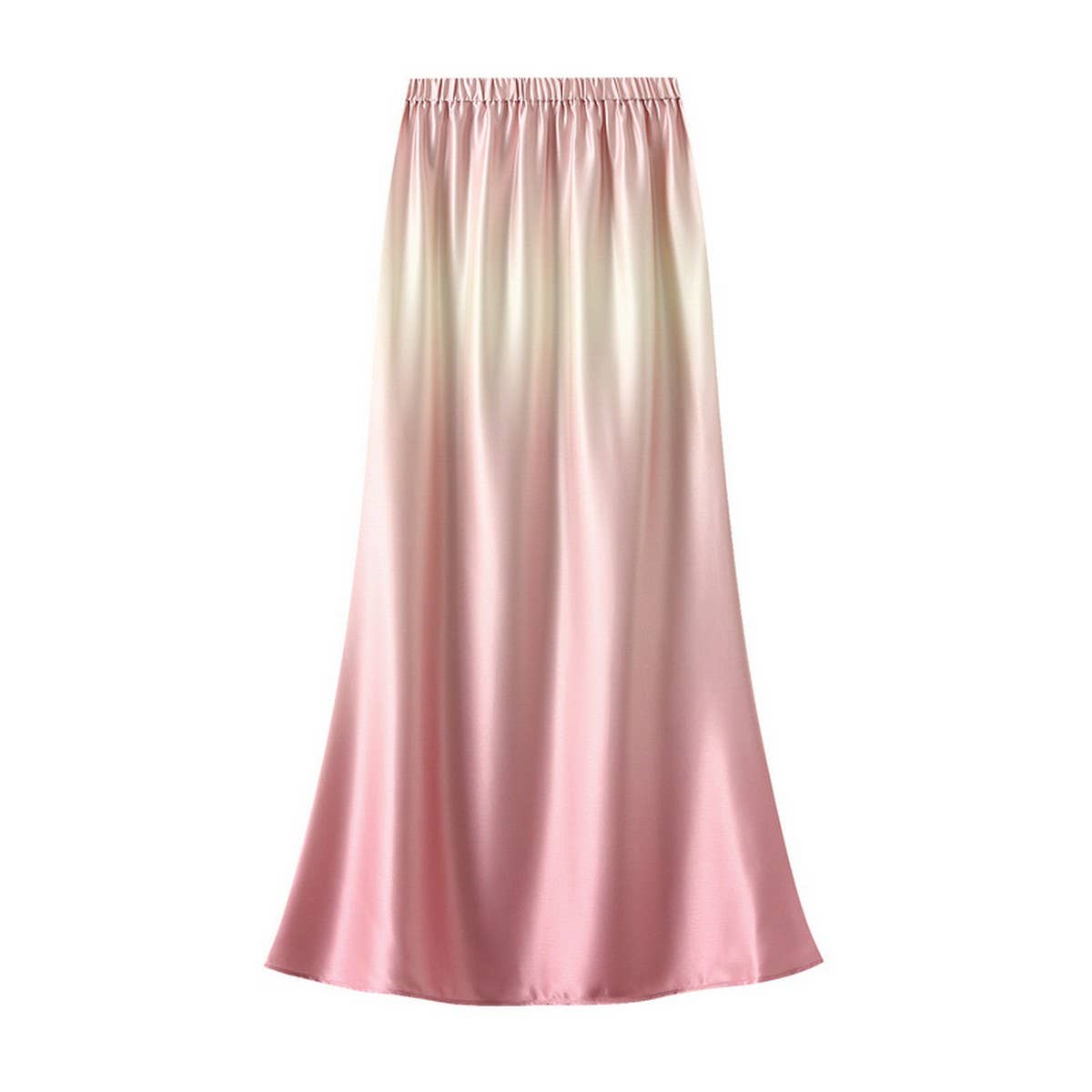 Satin High-Waist Fishtail Bodycon Midi Skirt