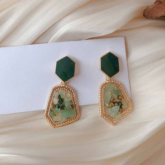 S925 silver needle crushed stone stud earrings