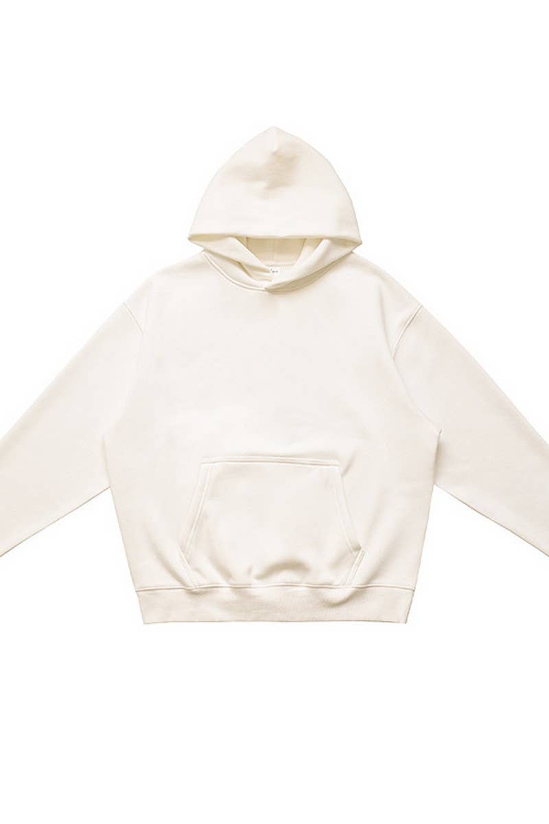 CWOHOL0765_SOLID COLOR THICKENED HOODED SWEATSHIRT