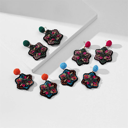 Handmade Beaded Embroidery Earrings ? Boho Style
