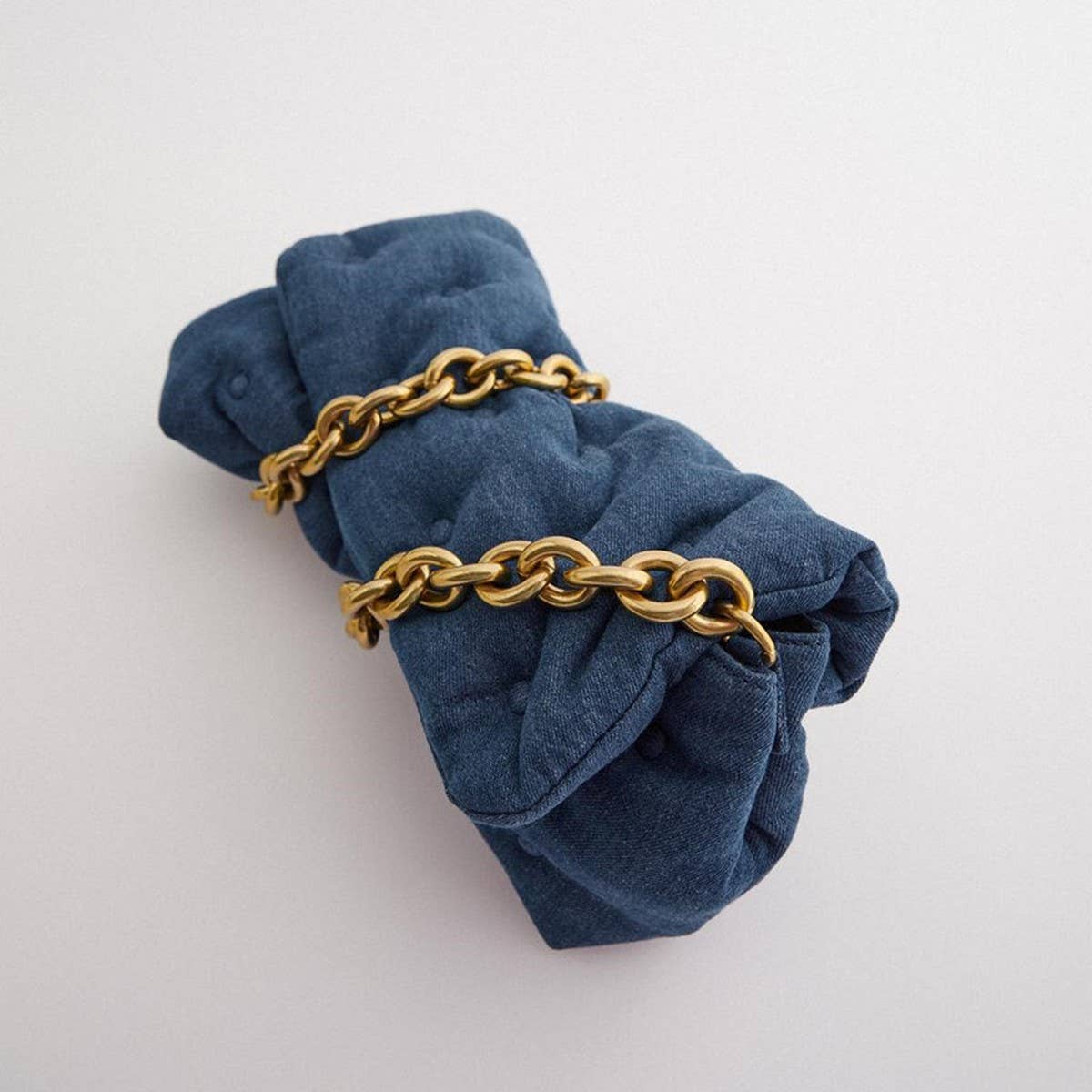 NEW FASHION BLUE DENIM CHAIN SHOULDER PILLOW BAG_CWAB3424