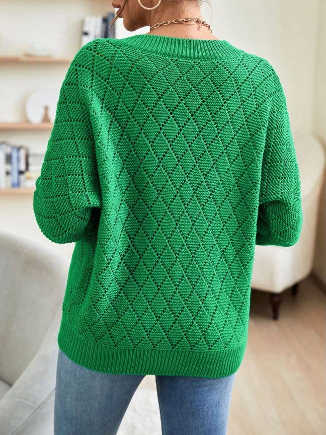 Simple solid-color knitted loose casual sweater