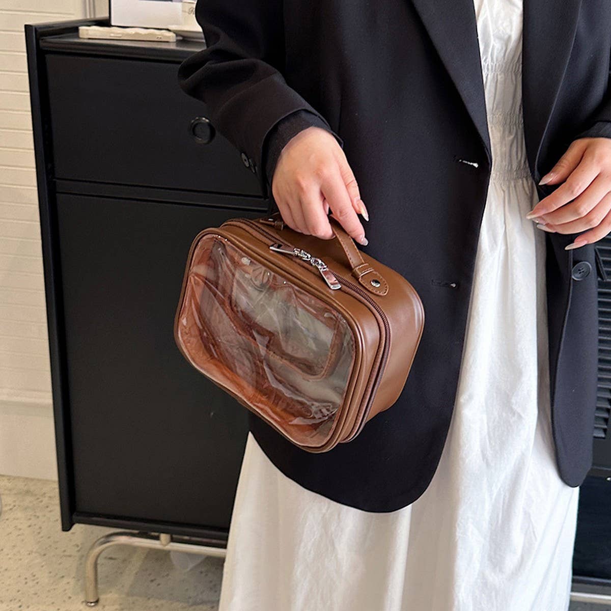 TRANSPARENT PORTABLE SIMPLE FASHION COSMETIC BAG_CWAB4452