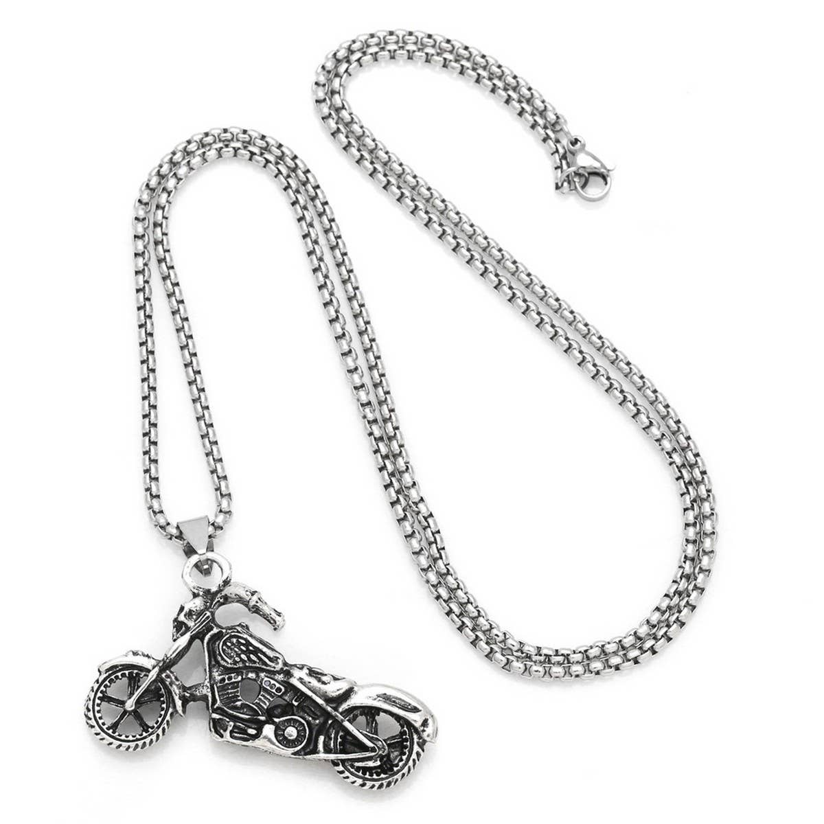 HIP HOP MOTORCYCLE PENDANT NECKLACE