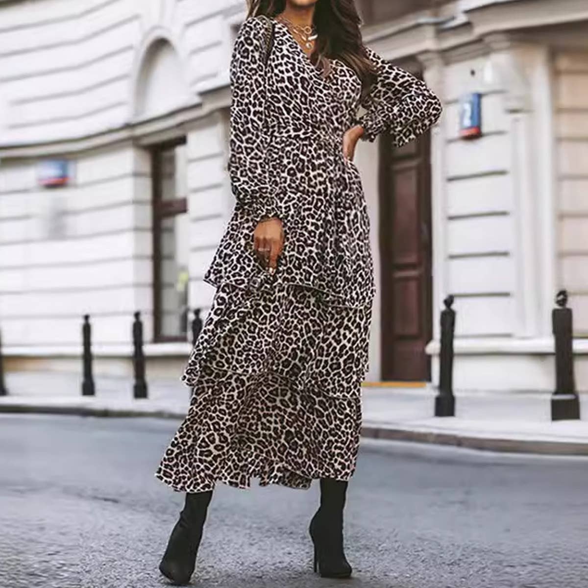 ROCKING A SEXY BOHO PRINT LEOPARD PRINT DRESS