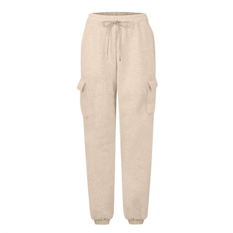 Solid-color straight-leg wide-leg sweatpants