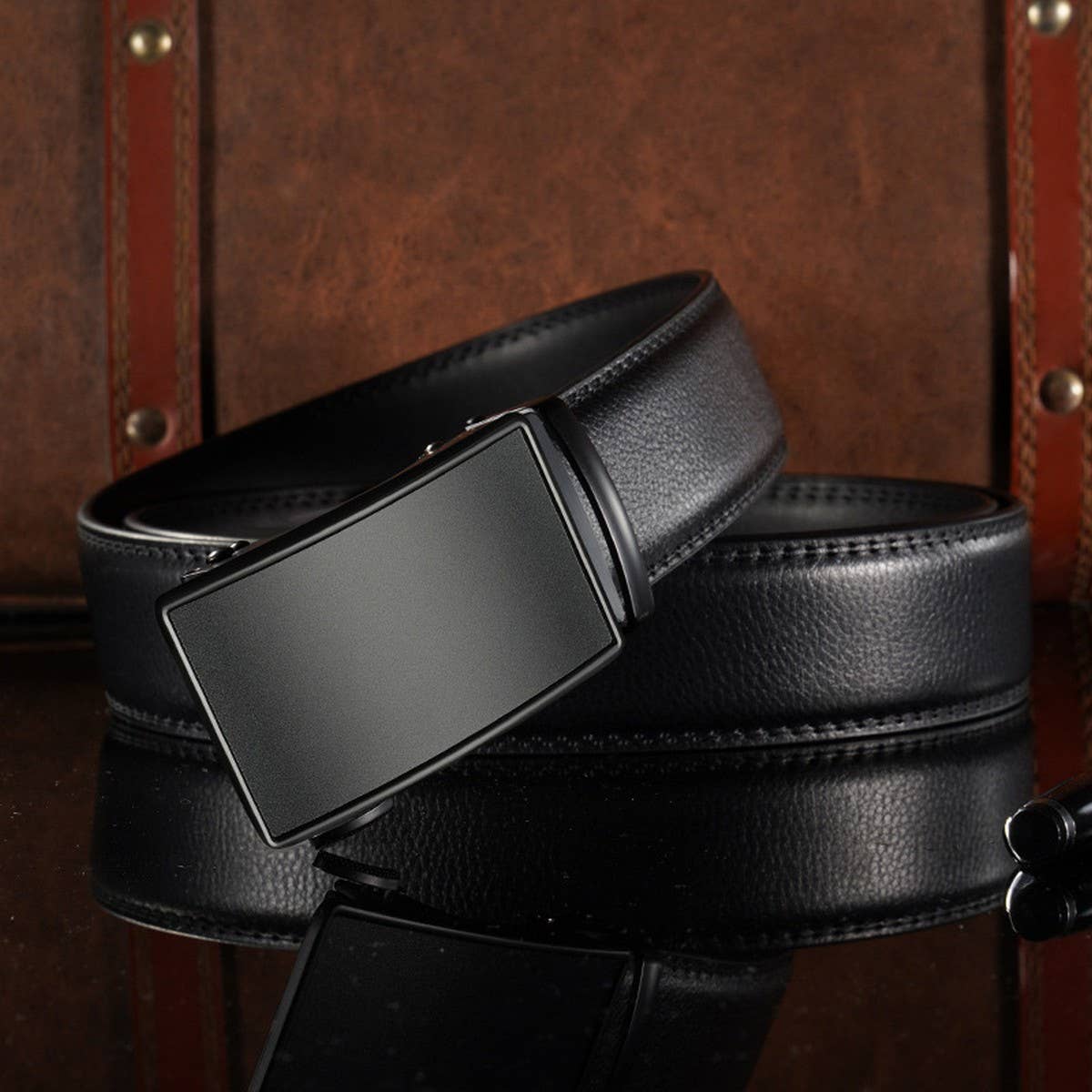 MEN'S AUTOMATIC BUCKLE SIMPLE BELTS_CWABE0463