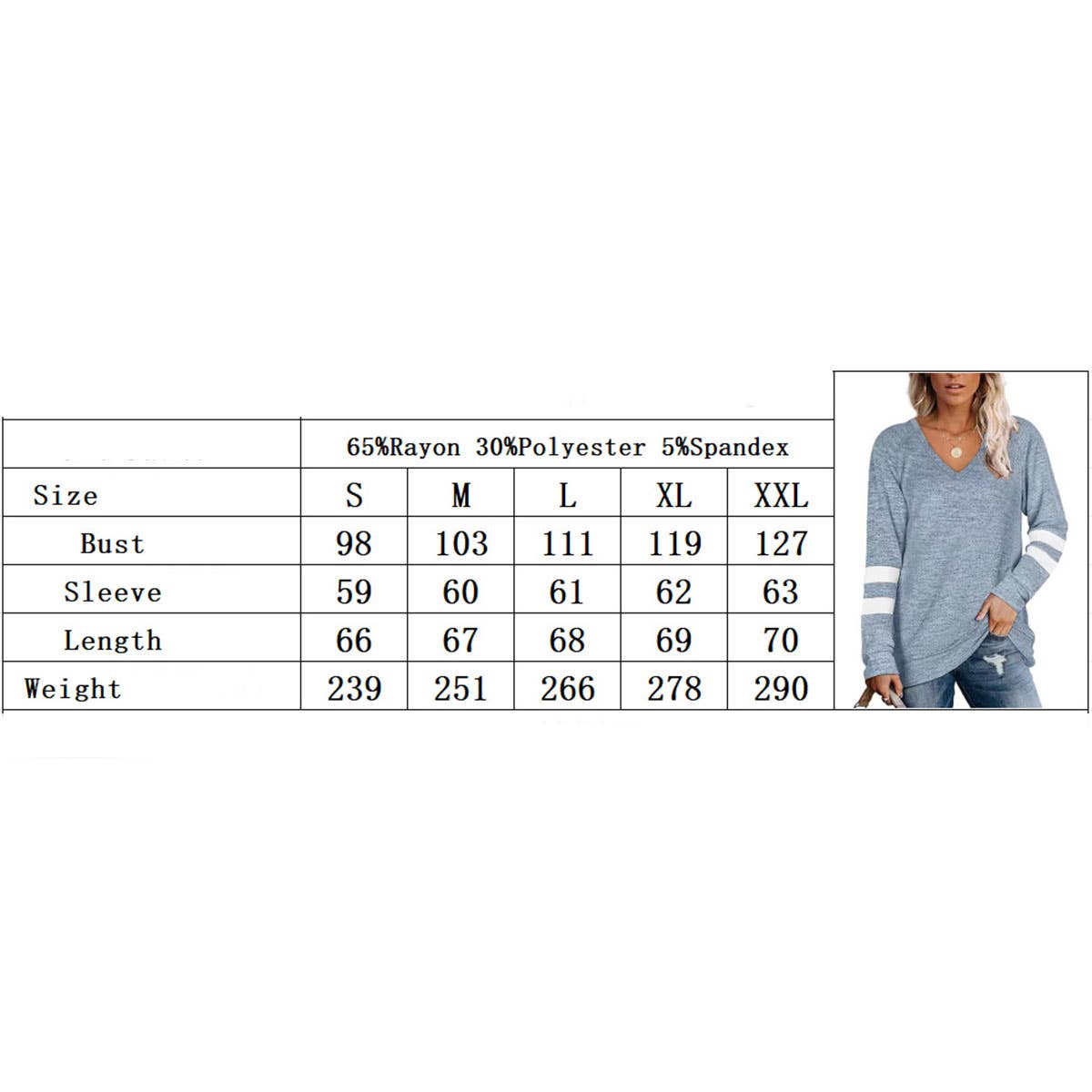 V-neck printed long-sleeved casual top T-shirt