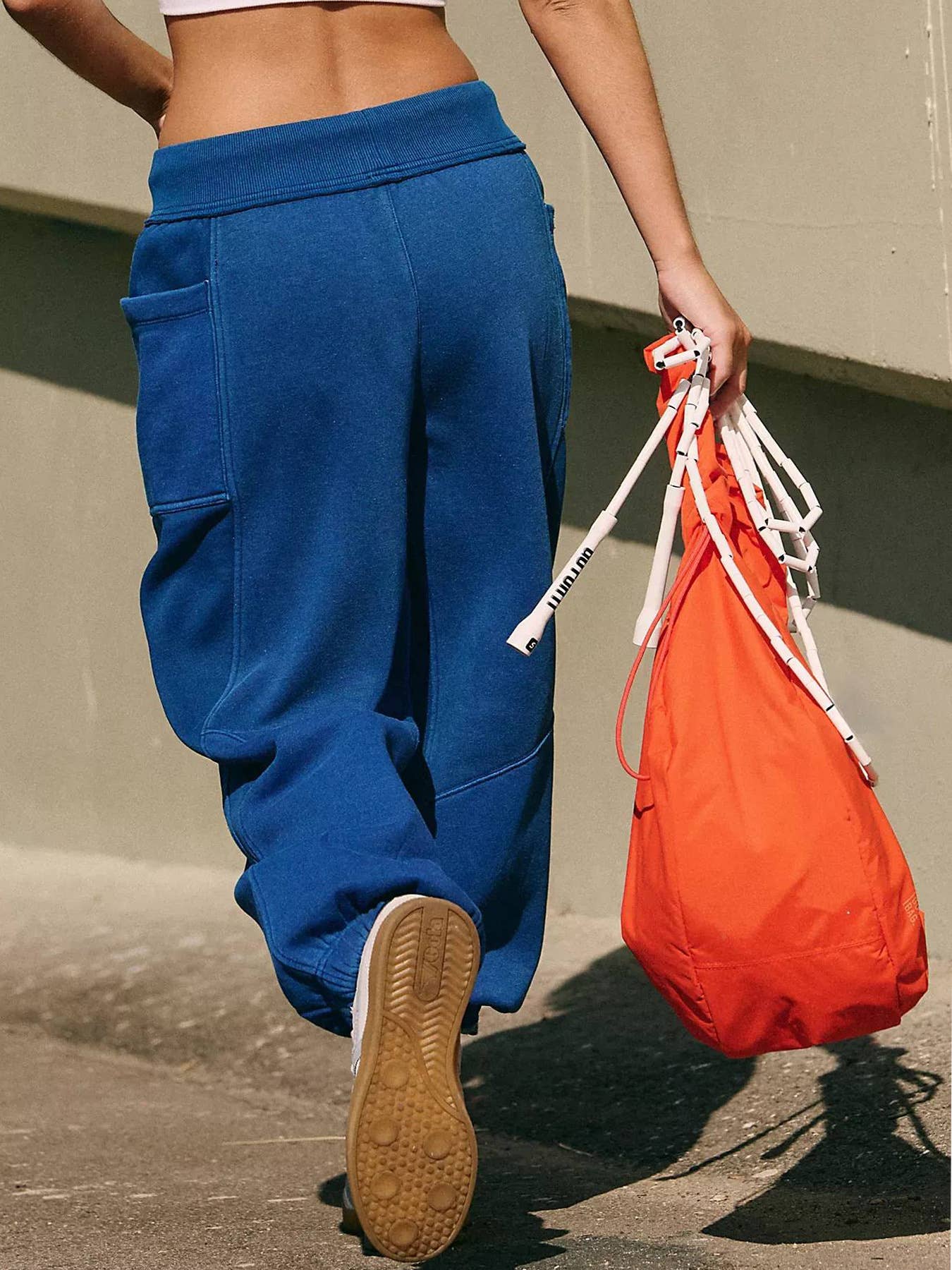 Spliced sports elastic waist guard pants