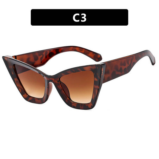 UV PROTECTION LARGE FRAME CAT EYE SUNGLASSES