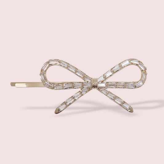 Rhinestone Bow Hair Pin for Girls or Ladies