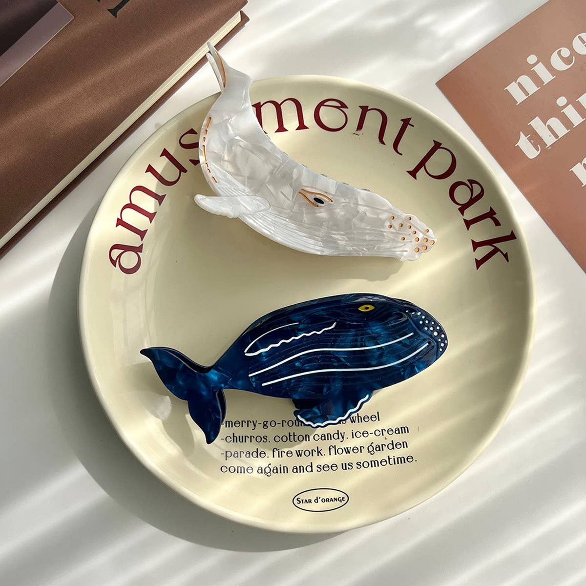 Ocean Blue Whale Acetate Claw Clip ??œChic Hair Clip_CWAHA5840