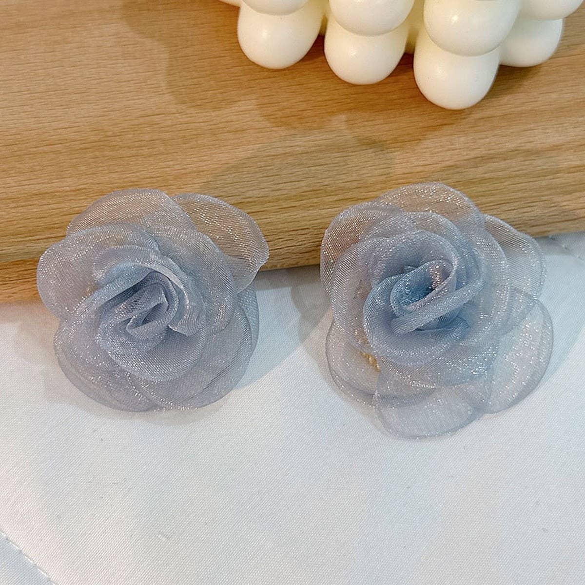 Handmade Lace Rose Stud Earrings ? Sweet & Minimal