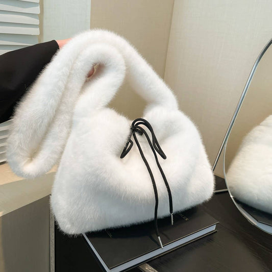 Leopard Print Fluffy Bag Women Handbag Crossbody_CUAB00543