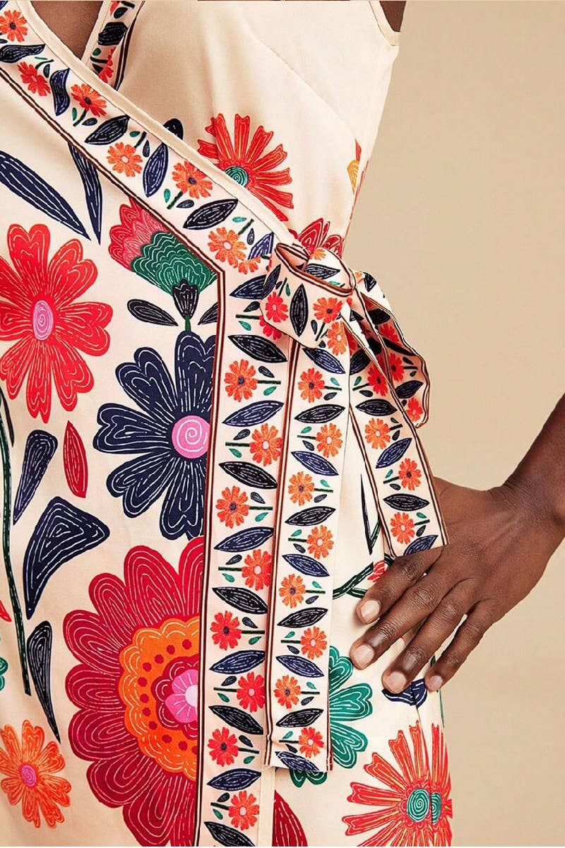 CWDSD10503_CASUAL V NECK TIE STRAP VACATION SLIP DRESS