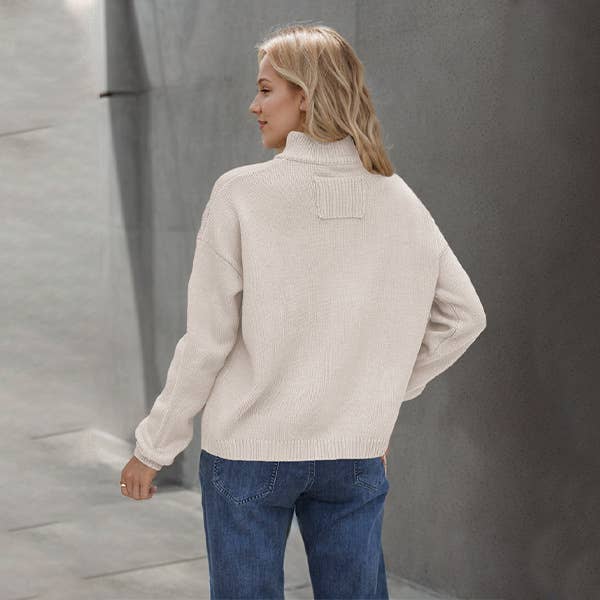 KNIT V-NECK LARGE SIZE SOLID COLOR CARDIGAN