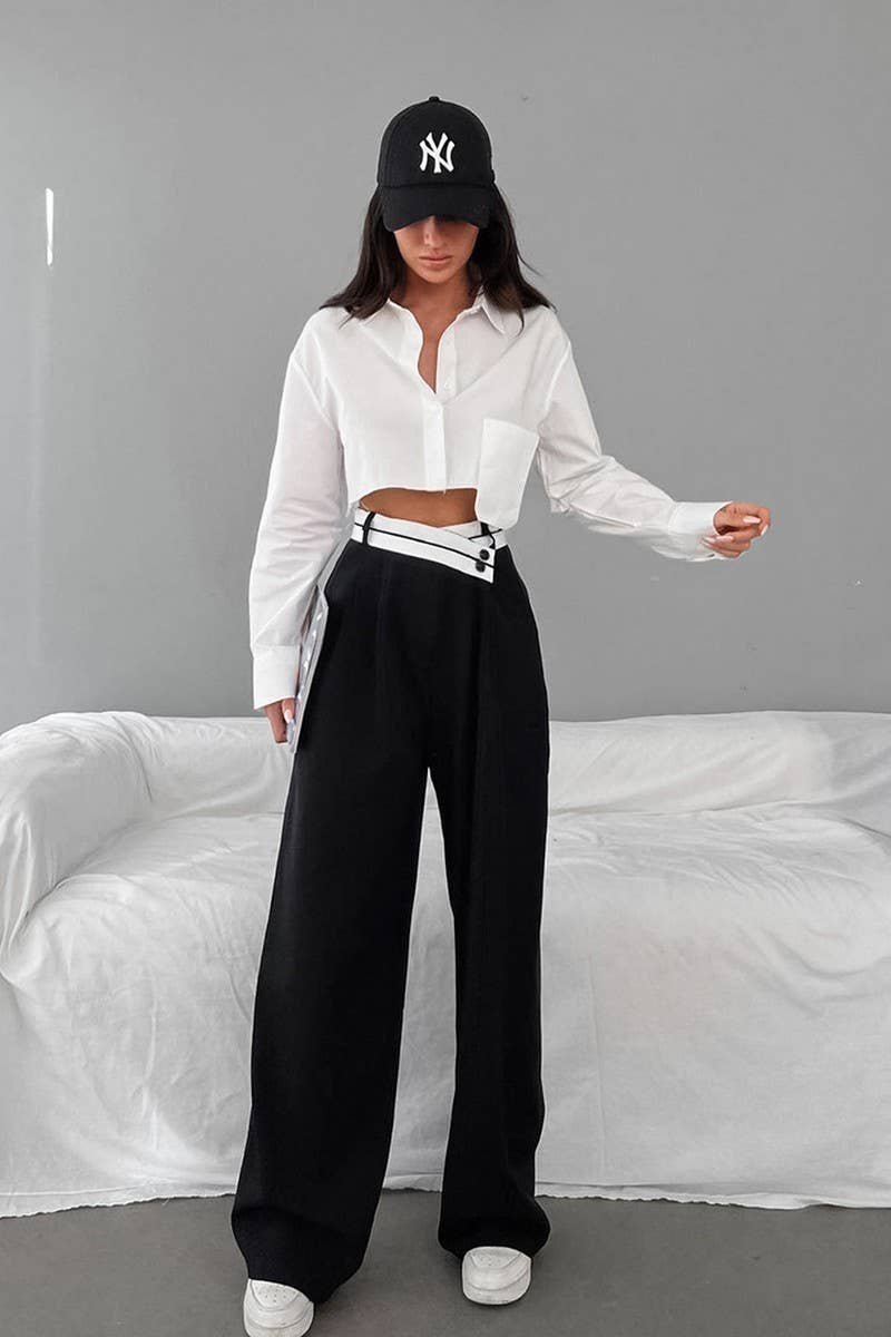 CWBLP1720_HIGH-WAISTED WIDE-LEG BLACK SUIT TROUSERS