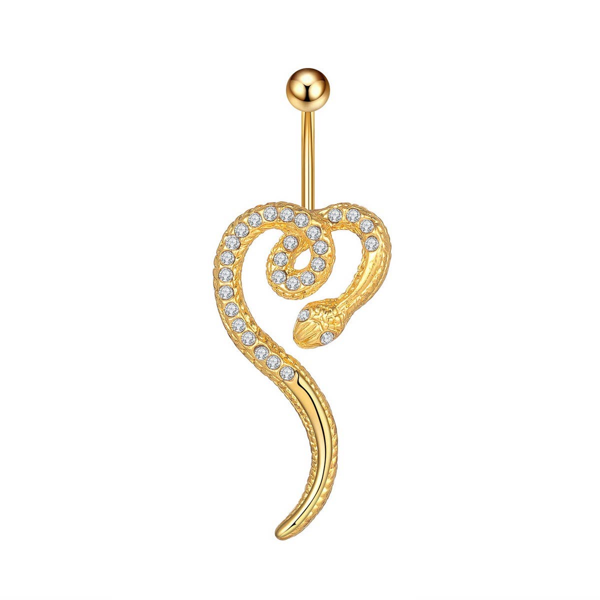 Punk Snake Belly Ring Unique Body Piercing_CWMM9314