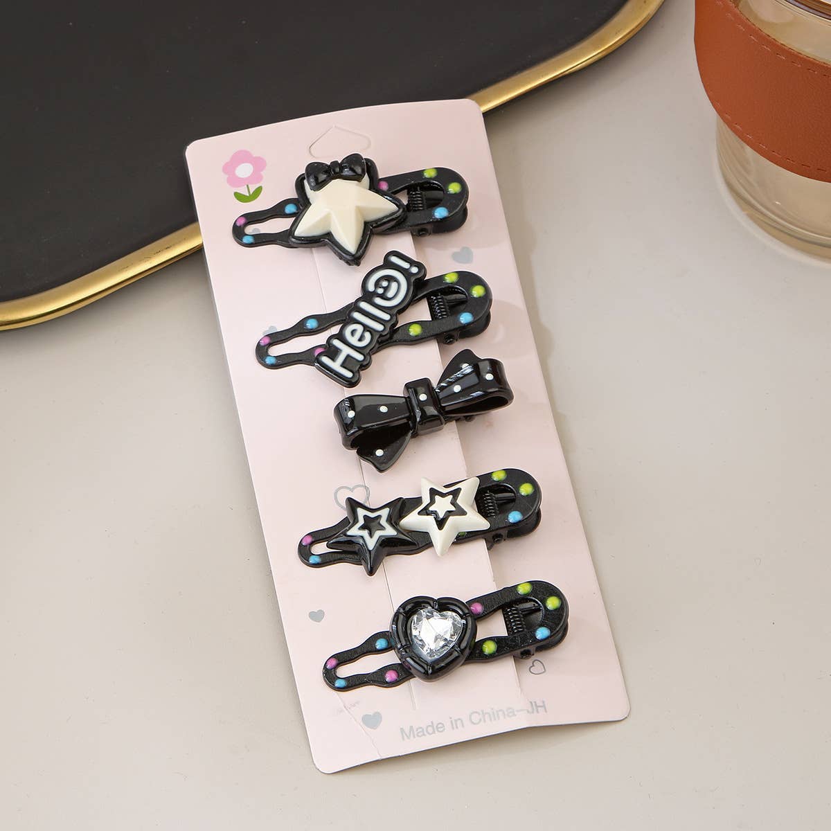 Five sets of cartoon children's hairpins