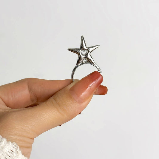 GYPSY STYLE 3D STAR-SHAPED LETTER RING
