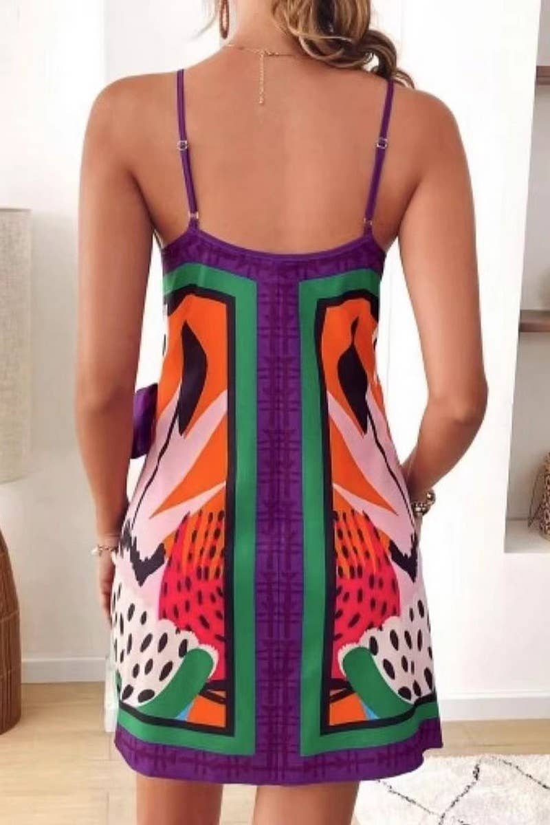 CWDSD8377_CASUAL V-NECK TIE STRAP VACATION CAMI DRESS