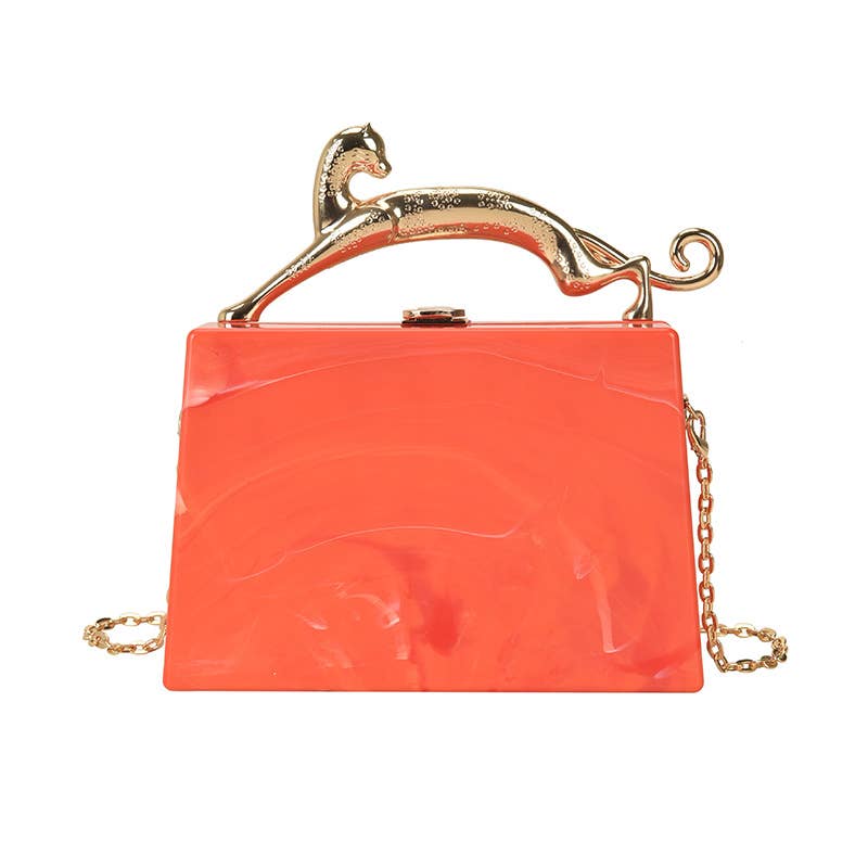 Candy-colored acrylic hand-held crossbody bag