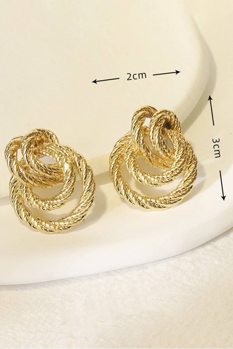 TWIST DESIGN STUD EARRINGS