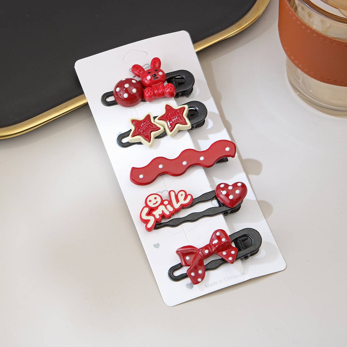 Five sets of cartoon children's hairpins
