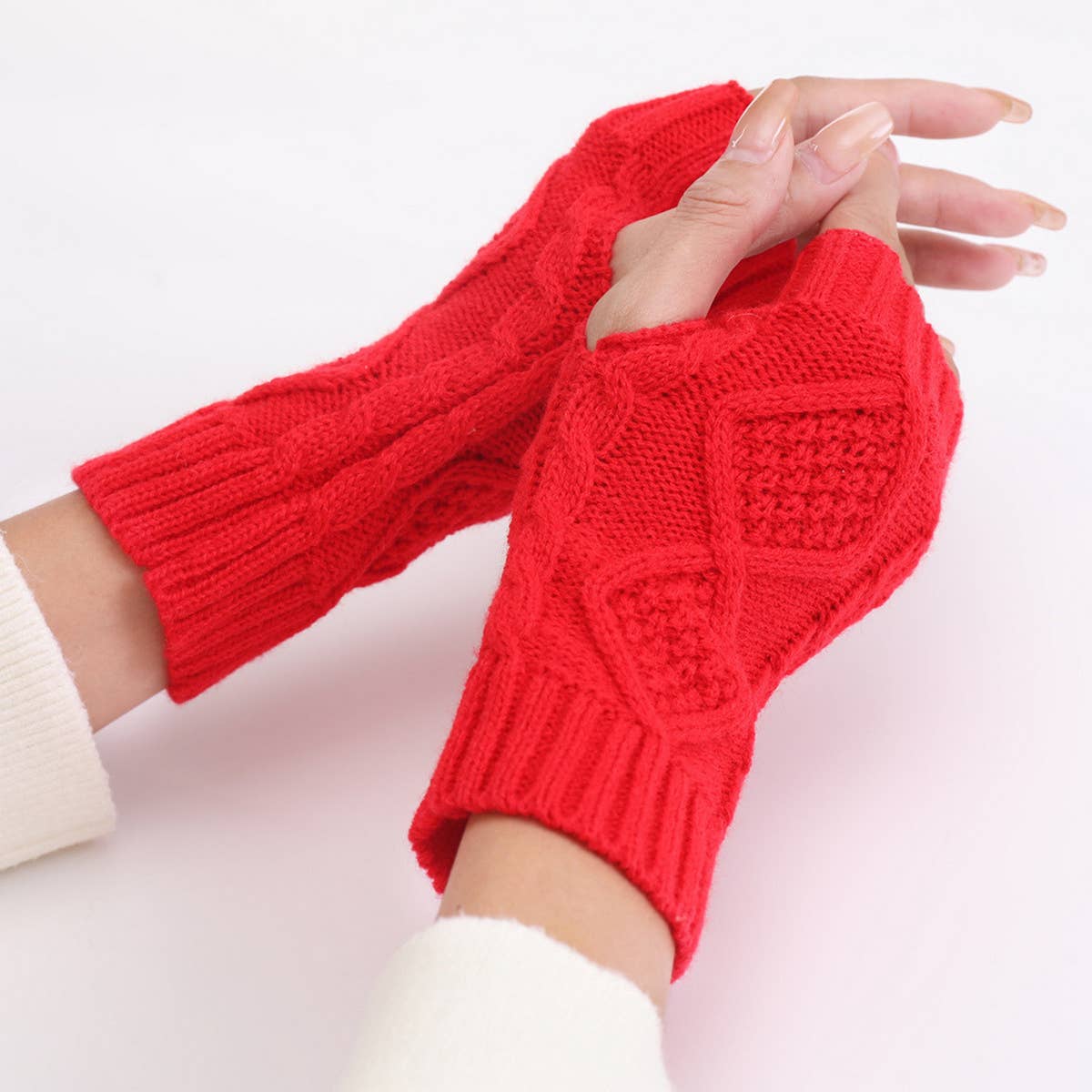 DIAMOND NEW KNITTED HALF FINGER GLOVES_CWAG0091