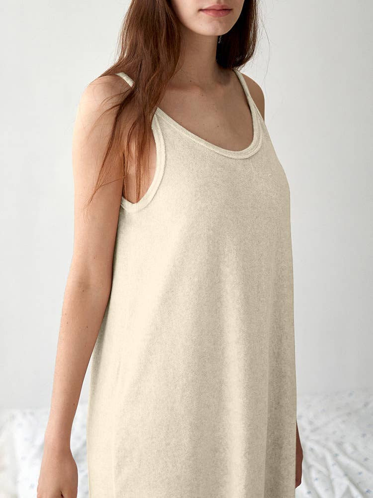 LARGE U-NECK TERRY CLOTH FLUFFY HOME WEAR PAJAMAS