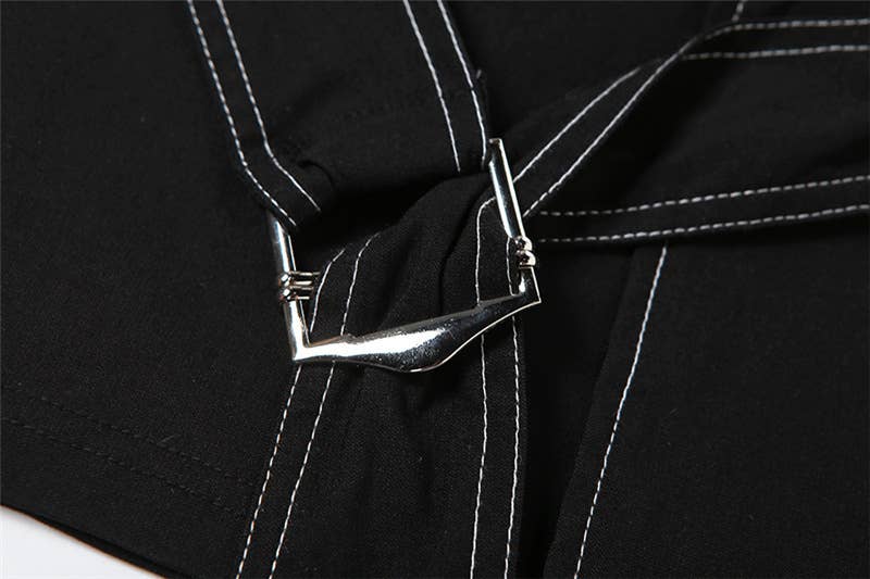 Patchwork skirt suit that covers the buttocks