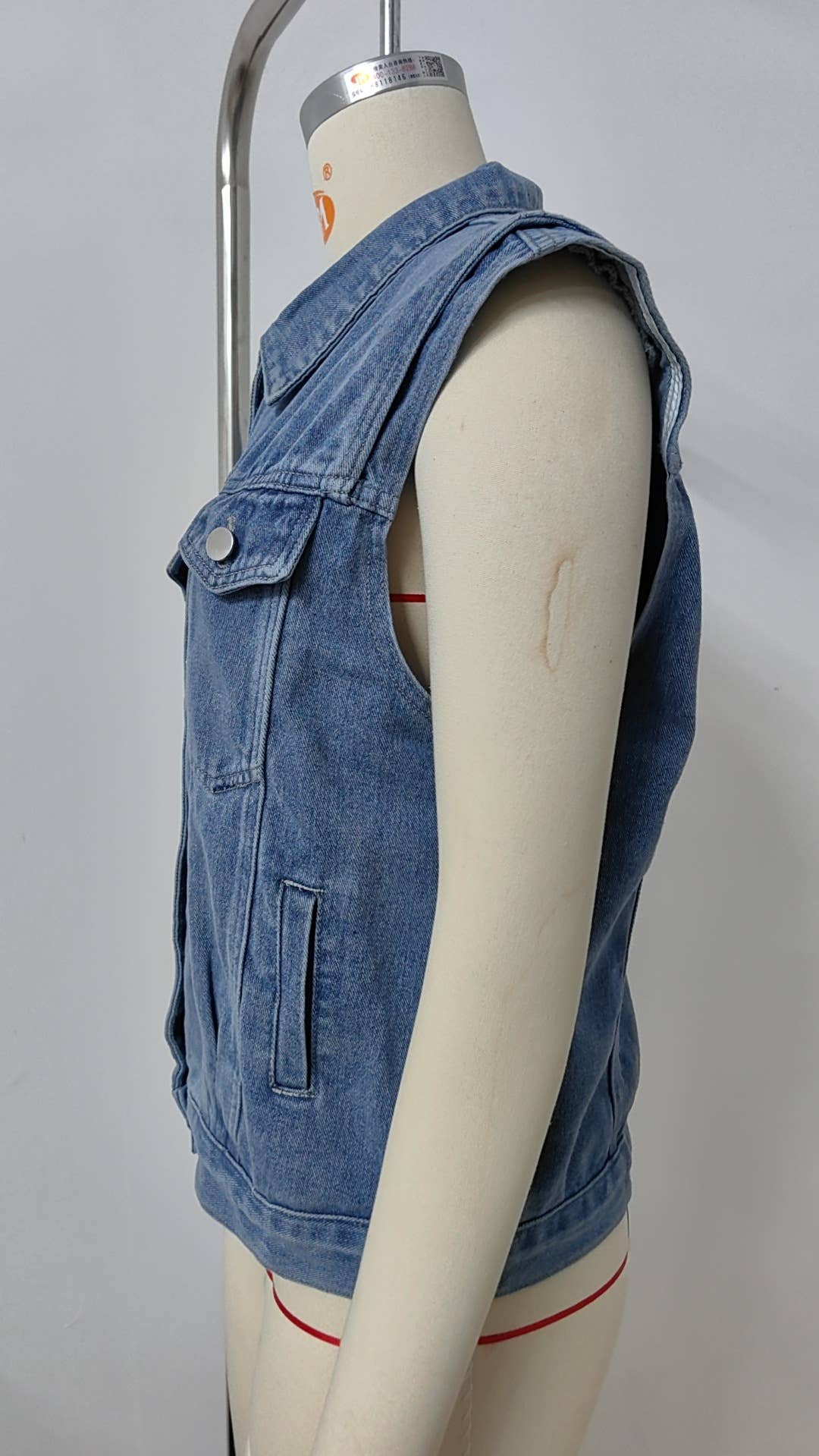 WASHED COWBOY VEST WITH WAISTCOAT